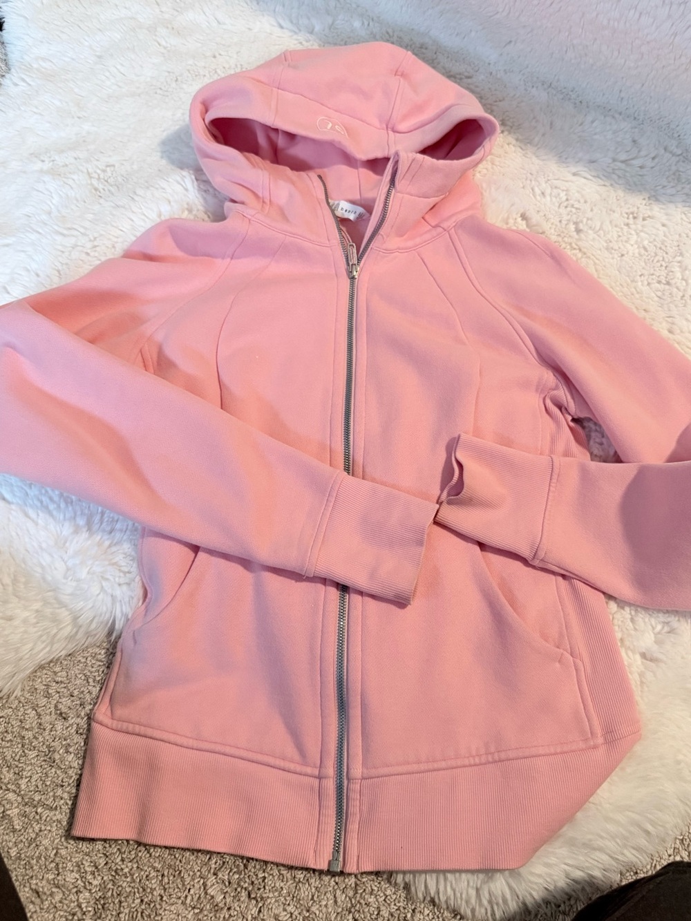 lululemon Scuba Full Zip Hoodie Soft Pink Blush Size 6